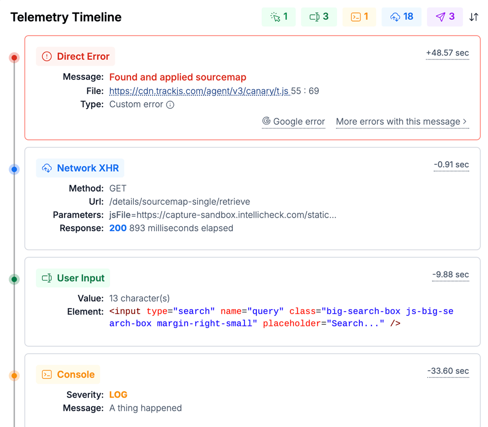 Telemetry Timeline