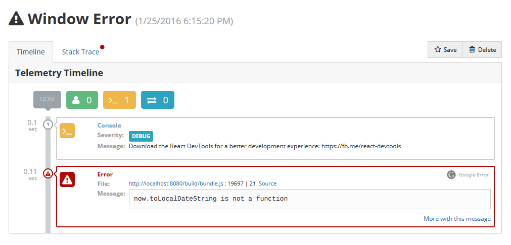 TrackJS Sourcemap Captured - TrackJS Error Report