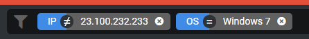 Excluding certain IP addresses and including specific operating systems.