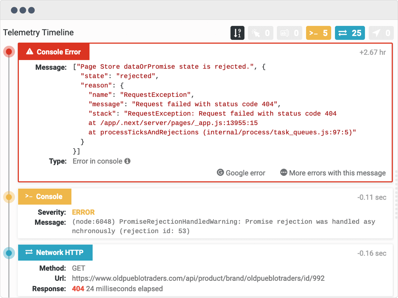 Request Error Telemetry