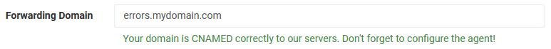 error forwarding configuration