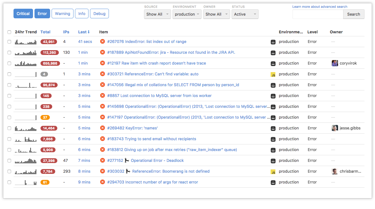 Rollbar Error Monitoring