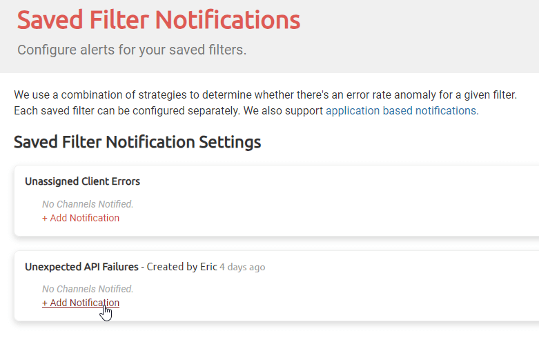 Filtered Notifications