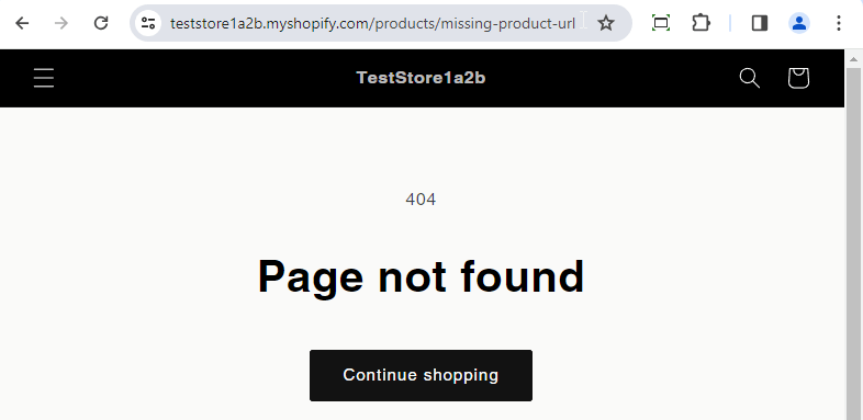 Shopify page not found