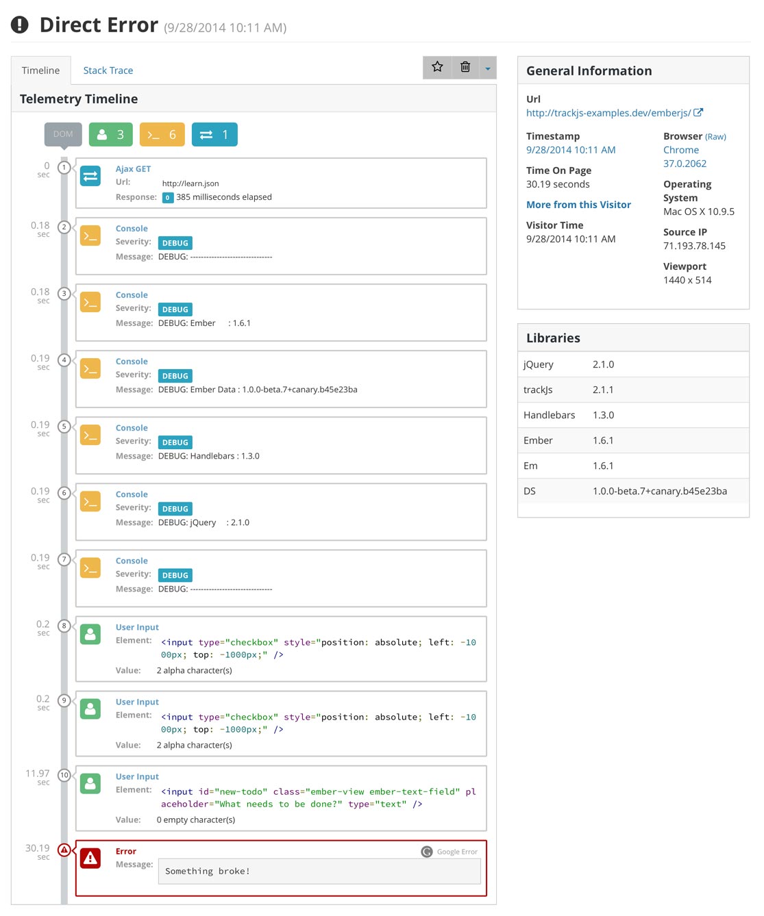 Ember Telemetry Error